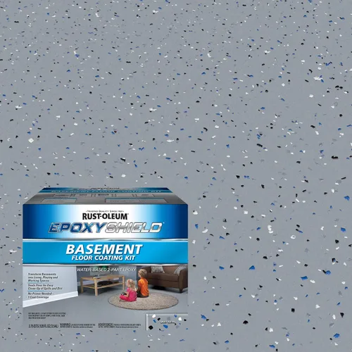 Miniatura 2 de Rust-Oleum 391282 EpoxyShield - Kit de revestimiento de suelo para sótano, galón, gris satinado