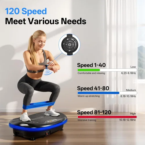 Miniatura 8 de JOROTO 4D Vibration Plate Exercise Machine, 3-Motor App-Controlled High-Intensity Adjustable Speed Vibration Plate for Weight Loss & Lymphatic
