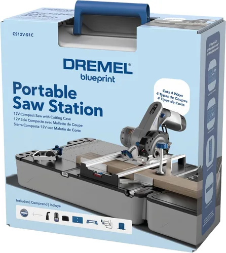 Miniatura 10 de Estación de sierra portátil Dremel Blueprint con sierra circular compacta de 12V sin escobillas y estuche de corte multiuso (CS12V-S1C)