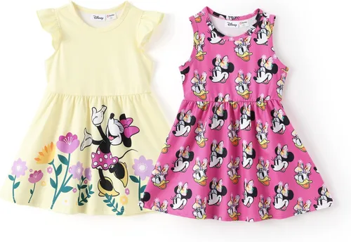 Miniatura 17 de Disney Frozen Elsa - Vestido de princesa Minnie Mouse Stitch para niña, paquete de 2 unidades, manga larga con volantes, conjunto de disfraz de 2 a