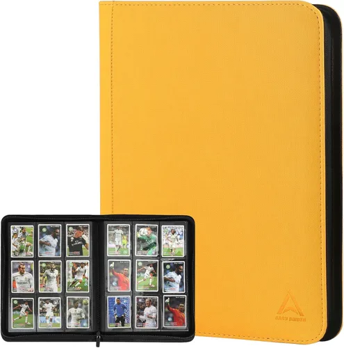 Miniatura 7 de Carpeta para tarjetas de 9 bolsillos, capacidad 540 con cierre de cremallera, de doble cara, resistente y elegante, protector de piel sintética