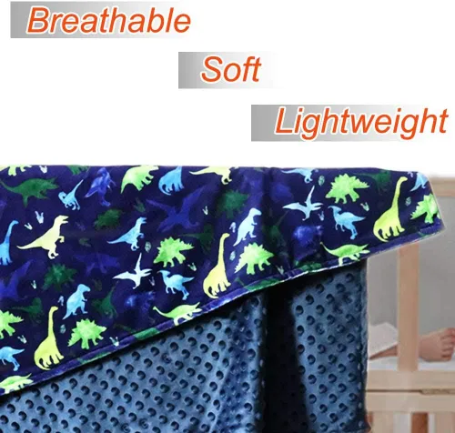 Miniatura 7 de Manta para niños pequeños de dinosaurios de felpa súper suave con respaldo de puntos, impresa en multicolor Manta de dinosaurio para bebé