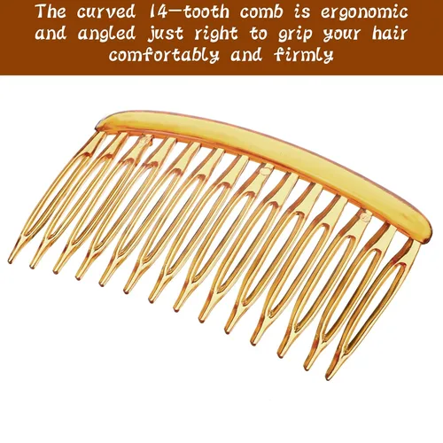 Miniatura 5 de 16 peines franceses para mujer, 14 dientes, 2.8 x 1.8 pulgadas, peine lateral de pelo, clips de plástico para peine francés, peines pequeños