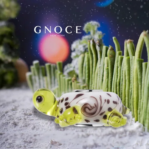 Miniatura 2 de GNOCE Abalorio de plata de ley 925 con forma de tortuga de cristal de Murano compatible con pulseracollar para mujeres y niñas esposa e hija Plata