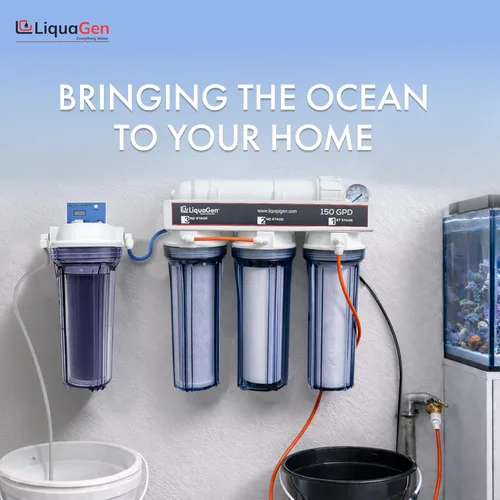Miniatura 8 de LiquaGen - Sistema de filtración de agua de ósmosis inversa y desionización (RODI) Super Flow Manómetro con válvula de flotador Medidor digital