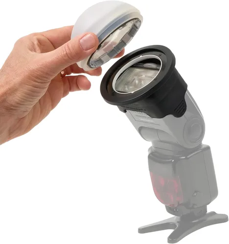 Miniatura 2 de Domo magnético para flash Rogue + adaptador de flash Rogue estándar v2 Utiliza el difusor suave Flash Dome en tu luz de velocidad con el adaptador