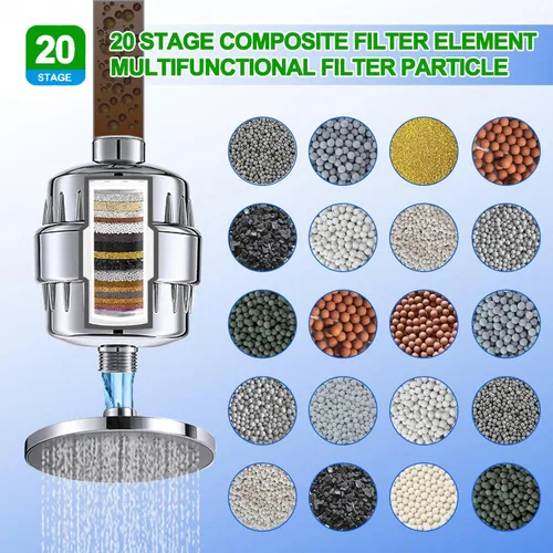 Miniatura 6 de Filtro de cabezal de ducha que reduce el cloro de agua dura y metales pesados para calmar la piel seca con picazón, la caspa y el eccema para una