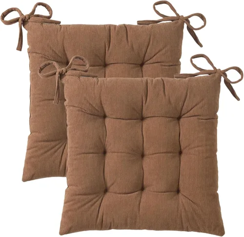 Miniatura 12 de HLOVME - Cojín de silla de corduroy con lazos, ultra suave y cálido, cojín de suelo para niños, rincón de lectura, cómodo, cojín cuadrado para Rojo