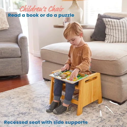 Miniatura 5 de ECR4Kids Taburete para sentarse o escalonar, muebles para niños, miel