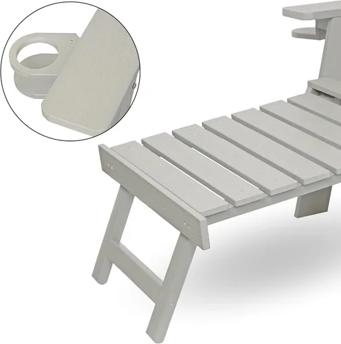 Miniatura 8 de Alpine Corporation Silla plegable Adirondack para exteriores de 38 pulgadas de alto con portavasos y otomana, diseño ergonómico clásico, muebles