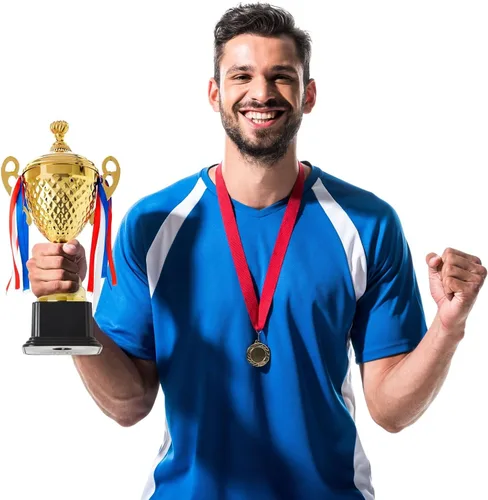 Miniatura 4 de Juvale Gold Trophy Cup - Premio del trofeo de torneo y campeonato - Premios versátiles para fútbol, baloncesto y golf - Recompensas para adultos