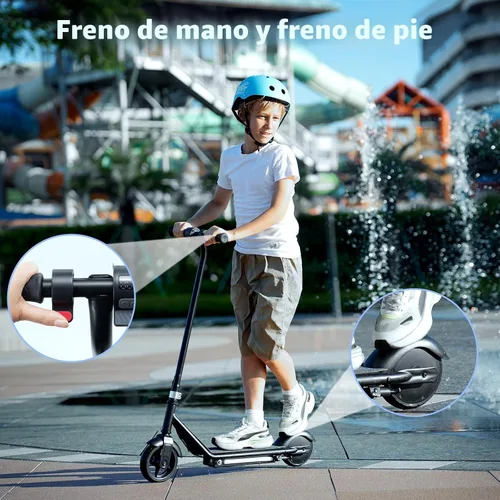 Miniatura 6 de iScooter IK3 Serious Electric Scooter for Kids Aged 6-12, 3/6/10MPH Speed, Dual Brake System, 3 Heights (IK3Pro), Magnetic Charging, Colorful Negro