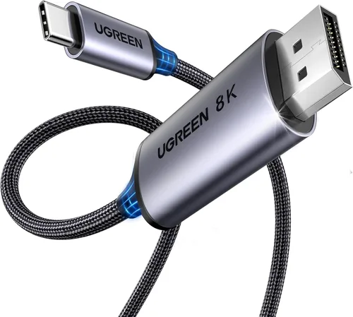 UGREEN Cable bidireccional USB C a DisplayPort 1.4 8K @60Hz 4K a 240Hz DisplayPort a USB C Thunderbolt 4 cable Alu trenzado compatible con iPhone 17