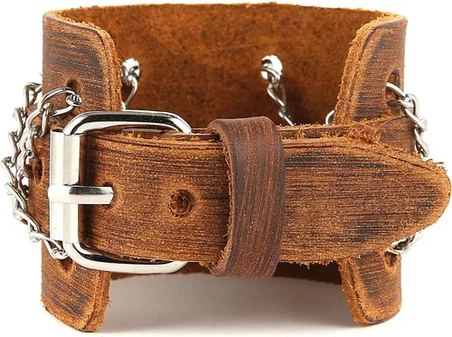 Miniatura 9 de HZMAN Pulseras de cuero marrón Pulsera de cuero para hombre Pulsera ajustable Pulsera de regalo de joyería