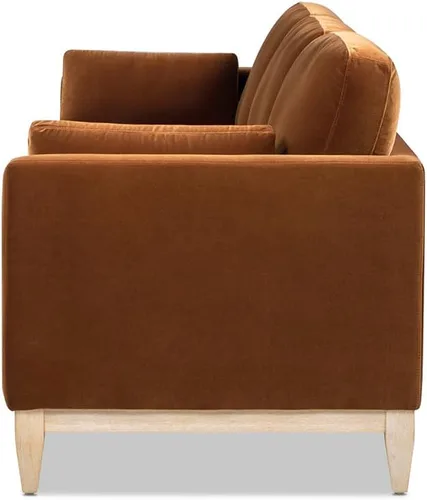 Miniatura 4 de Jennifer Taylor Home - Sofá Knox de 84 pulgadas de estilo Modern Farmhouse de terciopelo de alto rendimiento para sala de estar en color naranja
