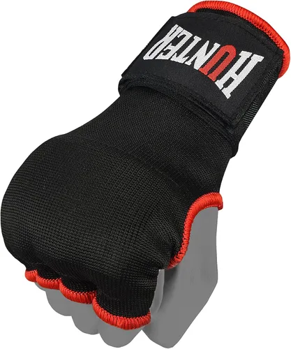 Miniatura 5 de HUNTER - Guantes interiores acolchados con gel y vendas de mano para boxeo, vendas elásticas de entrenamiento rápido para hombres y mujeres, Negro