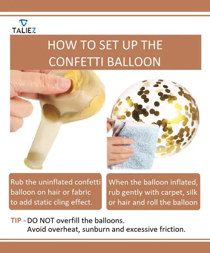 Miniatura 8 de Juego de 50 globos para fiestas, cromo dorado, perla blanca y confeti dorado, globos de látex natural de 12 pulgadas para decoraciones de fiestas