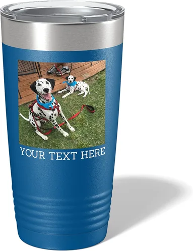Miniatura 15 de Vaso personalizado de 20 onzas (17 colores) con foto impresa con aislamiento térmico de acero inoxidable recubierto de polvo con tapa, regalo