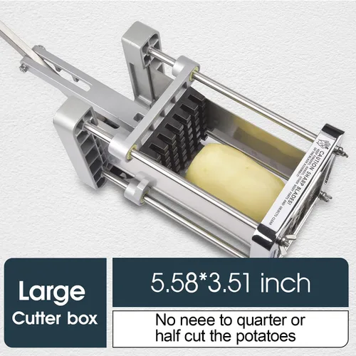 Miniatura 7 de Cortador de patatas fritas, Sopito Cortador profesional de patatas de acero inoxidable con hoja de 1/2 pulgada y 3/8 de pulgada, ideal para patatas