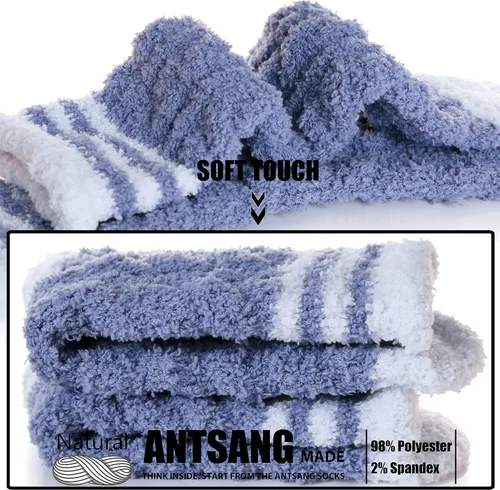 Miniatura 3 de ANTSANG Womens Fuzzy Socks Slipper Winter Fluffy Comfy Cozy Socks Cabin Warm Home Socks