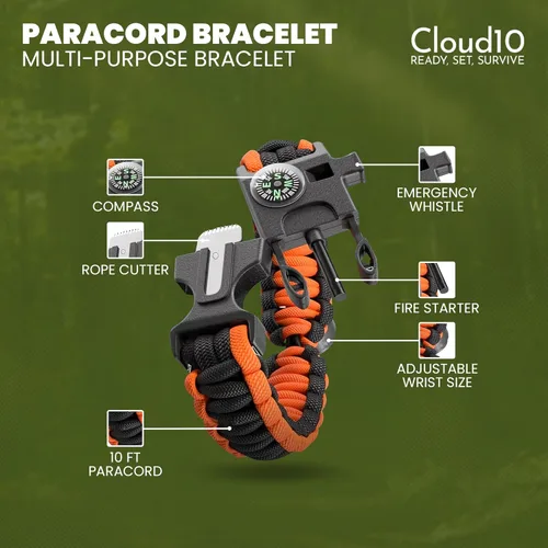 Miniatura 6 de CloudTen Emergency Tent: Lightweight 2 Person Survival Tent with Multi-Function Paracord Bracelets - Essential Survival Gear & Bug Out Bag Items for