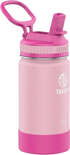 Miniatura 8 de Takeya Actives Kids - Botella de agua que brilla en la oscuridad con tapa con popote, botella de acero inoxidable con tapa sin BPA, reutilizable