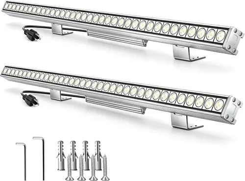 Miniatura 10 de Paquete de 2 luces de pared para exteriores de 72 W, 40 pulgadas, 5000 K, luz diurna blanca LED, barra de luz LED de 120 V, impermeable, IP67