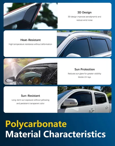 Miniatura 7 de Deflectores de lluvia inastillables en canal para Toyota RAV4 2013-2018, deflectores de ventana con clip, viseras de ventilación, protectores