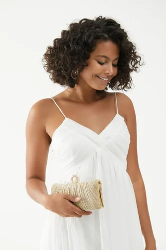 Miniatura 2 de iWISH Bolso de mano con purpurina dorada para mujer bolsa de noche plisada para fiesta de boda nupcial con anillo de diamantes de imitación