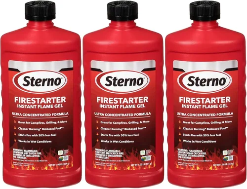 Sterno Líquido para encendedor de carbón, gel de arranque de fuego para estufas de pellets, parrilla de barbacoa, fogata, llama instantánea de
