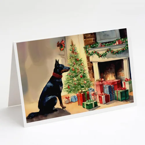 Miniatura 47 de Caroline's Treasures DAC2753GCA7P Paquete de 8 tarjetas de felicitación navideña acogedora de Husky siberiano Tarjetas en blanco con sobres