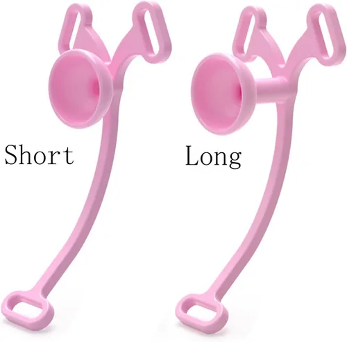 Miniatura 2 de Jaula plana masculina con correa ajustable de tres vías, dispositivos invertidos planos populares -USLA05 (B: rosa, corto)