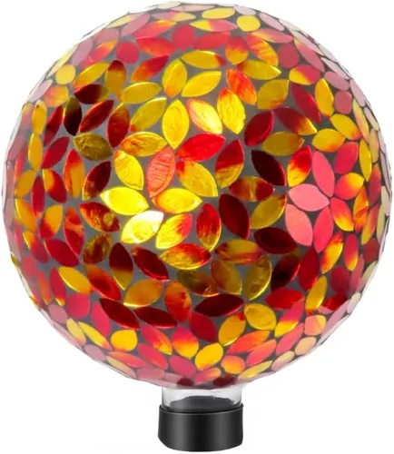 Miniatura 12 de Lily's Home Colorida bola de vidrio de mosaico, diseñada con un impresionante patrón de mosaico holográfico de pétalos para traer color a cualquier