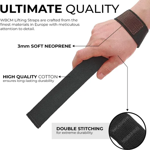 Miniatura 2 de WARM BODY COLD MIND Lasso - Muñequeras de levantamiento para entrenamiento cruzado, clasificadas en 770 libras, vendas de mano para levantamiento