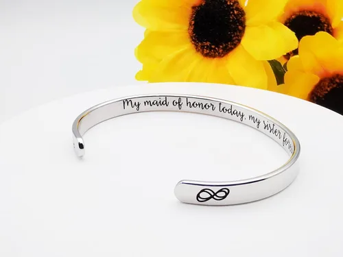 Miniatura 330 de Pulseras inspiradoras para mujer, joyería de acero inoxidable, con refranes, pulsera motivacional con mensaje oculto, pulseras grabadas para mejor