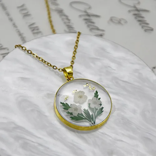 Miniatura 121 de Pressed Flower Necklace Gift for Women Personalized Handmade Necklaces Birth Flower Necklace