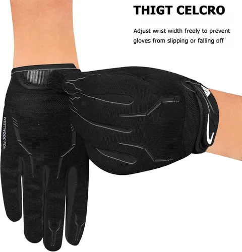 Miniatura 6 de WESTWOOD FOX Guantes de ciclismo para hombre, guantes de BMX de dedo completo y bicicleta de montaña con pantalla táctil, MTB, agarres