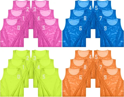 Miniatura 12 de Boyiee Chalecos de Scrimmage, Camisetas de Malla de Nylon para Práctica de Equipo Juvenil para Deportes Baloncesto Fútbol Fútbol Americano