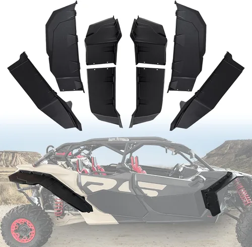 Miniatura 7 de Kit de guardabarros delanteros XXL extendidos, actualización, protectores de barro más anchos compatibles con Can Am Maverick X3/Max todos