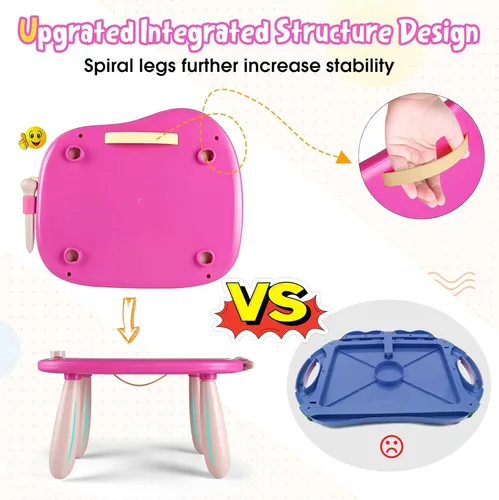 Miniatura 6 de Smasiagon Tablero Magnético de Dibujo para Niños Pequeños: Tablero de Garabatear Borrable para Casa, Viaje y Preescolar Juguete Divertido y Rosa