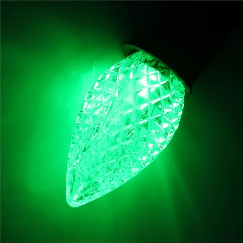 Miniatura 6 de Meconard Bombillas LED C7 de repuesto para Navidad, bombillas LED inastillables C7 para luces de Navidad para interiores y exteriores, base de Verde