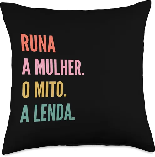 Miniatura 4 de Designs De Nomes Engraçados Para Mulher Divertida almohada portuguesa con diseño de nombre runa, 16 x 16 pulgadas, multicolor