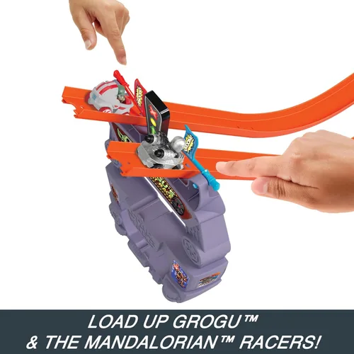 Miniatura 3 de Hot Wheels Star Wars RacerVerse - Juego de pistas de autos de juguete y 2 corredores fundidos a presión, Grogu's Great Race, U44Inspirado en Star