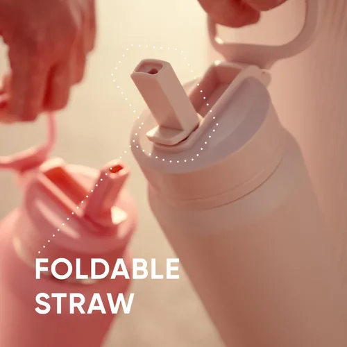 Miniatura 8 de Hydrapeak Botella de agua deportiva aislada de 32 onzas con tapa con popote, a prueba de fugas y derrames, mantiene las bebidas frías durante 24