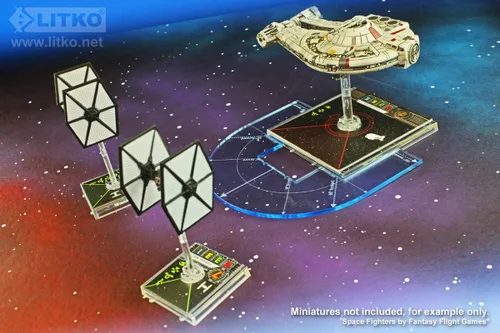Miniatura 2 de LITKO Space Battle Plantilla universal de arco de fuego Compatible con Star Wars X-Wing Compatible con Star Trek: Ala de ataque