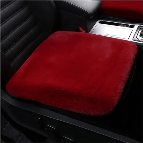 Miniatura 17 de LoveisLove Cojín de asiento de automóvil para asiento de conductor, almohadilla de asiento de felpa sintética, suave, cómoda, cálida, silla de Negro