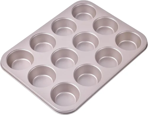 Miniatura 11 de Madeleine Molde para tartas, 9 cavidades antiadherentes, esférico, para hornear al horno (dorado champán)