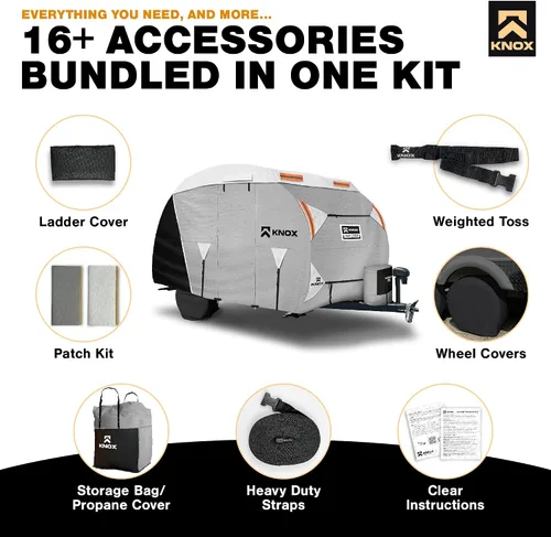 Miniatura 6 de Funda para R-Pod de 3ª generación, tela APEX de 7 capas antidesgarros, se adapta a remolques de viaje R-Pod, RV y autocaravana, incluye cubierta