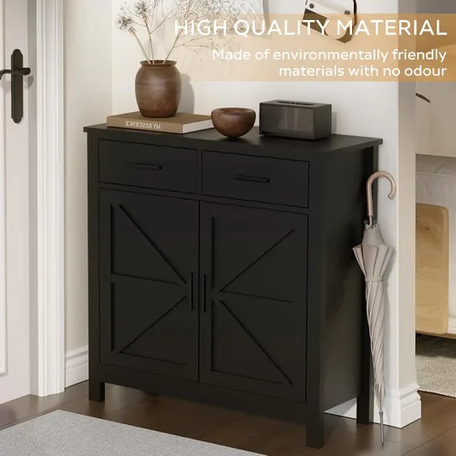 Miniatura 3 de Armario de almacenamiento de cocina, moderno gabinete de buffet de granja con almacenamiento, barra de café con 2 cajones y 2 puertas, aparador