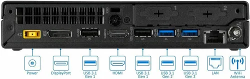 Miniatura 6 de Lenovo ThinkCentre M920q Tiny Desktop, Intel 6 Core i5-8500T, 16 GB de RAM, SSD NVME de 256 GB, HDMI, DisplayPort, WiFi, Bluetooth, teclado